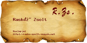 Raskó Zsolt névjegykártya